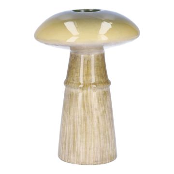 Keramikvase PELISCHA, Pilz Form, grün-creme, 15cm, Ø10cm