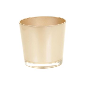 Maxi Teelichtglas ALENA SHINY, gold glänzend, 9cm, Ø10cm