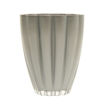 Tischvase BEA aus Glas, silber-metallic, 17cm, Ø14cm