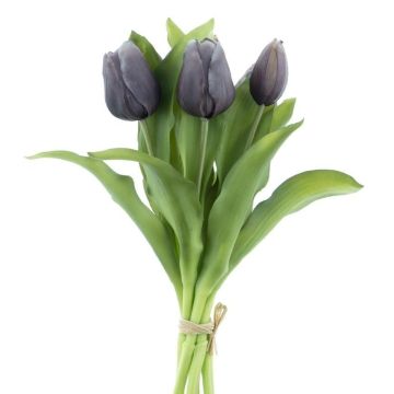 Kunst Tulpenstrauß Mix LONA, schwarz-weiß, 30cm, Ø20cm