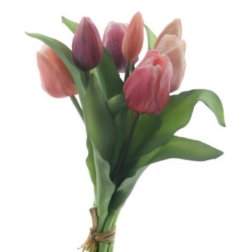 Kunst Tulpenstrauß Mix LONA, rosa-pink-creme, 30cm, Ø20cm