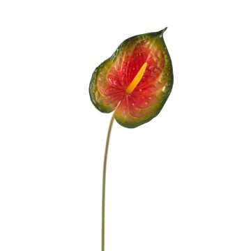 Künstliche Anthurium JASMINA, grün-rot, 75cm, 14x18cm