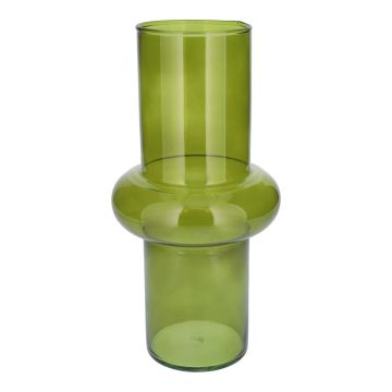 Glas Vase ELSABEA, recycelt, grün-klar, 31cm, Ø15cm