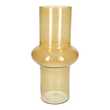 Glas Vase ELSABEA, recycelt, beige-klar, 31cm, Ø15cm