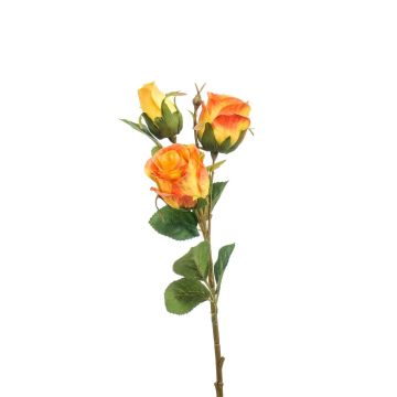 Dekoblumen Zweig Rose FREYDE, orange, 45cm, Ø4-5cm