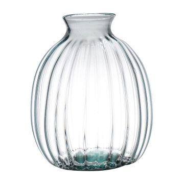 Flaschenvase NERRASITA aus Glas, mit Rillen, recycelt, klar, 26,5cm, Ø23,5cm