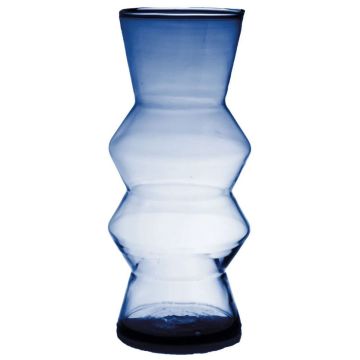 Vase ERCELINA aus Glas, recycelt, klar-blau, 27cm, Ø13cm