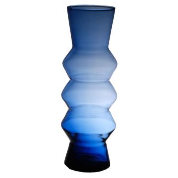 Vase ERCELINA aus Glas, recycelt, klar-blau, 36cm, Ø13cm