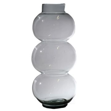 Kugelige Glas Vase HERIBETO, recycelt, klar, 40cm, Ø16cm