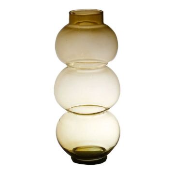 Kugelige Glas Vase HERIBETO, recycelt, orange-braun-klar, 40cm, Ø16cm