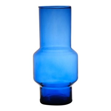 Blumenvase FORTUNATO aus Glas, recycelt, blau-klar, 30cm, Ø14cm