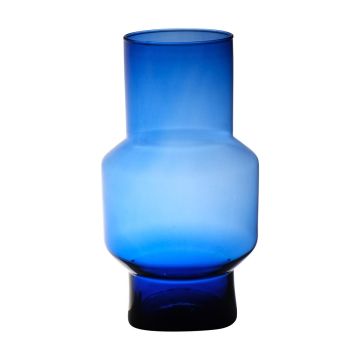 Blumenvase FORTUNATO aus Glas, recycelt, blau-klar, 35cm, Ø19cm