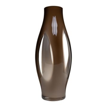 Glas Bodenvase PROSPERO mit Sichtfenstern, braun-klar, 50cm, Ø21cm