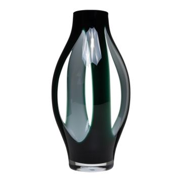 Glas Bodenvase PROSPERO mit Sichtfenstern, grün-klar, 50cm, Ø21cm