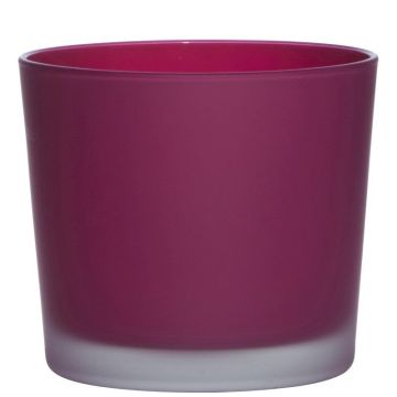 Glasübertopf ALENA FROST, magenta matt, 12,5cm, Ø14,5cm