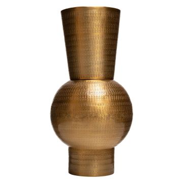 Metallvase YESENIA mit Struktur, gold, 40cm, Ø20cm