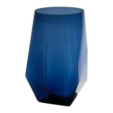 Tischvase MARSIA aus Glas, blau-klar, 15,5cm, Ø10cm