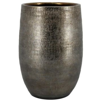 Keramik Vase ILSE mit Maserung, gold, 40cm, Ø26cm