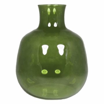 Blumenvase ASUMINI aus Glas, grün-klar, 28cm, Ø24cm