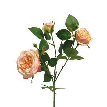 Plastik Zweig Rose SHIYUN, pfirsich-rosa, 60cm