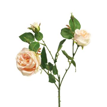 Plastik Zweig Rose SHIYUN, creme-rosa, 60cm