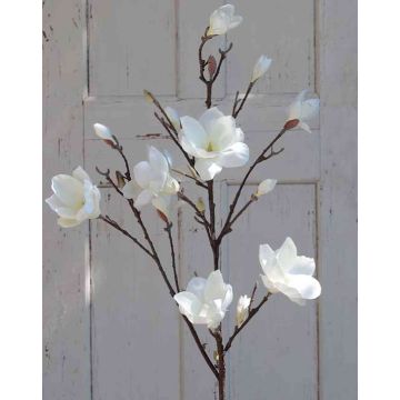 Samt Magnolien Zweig YONA, creme-weiß, 130cm, Ø5-15cm