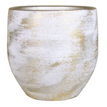 Keramik Blumentopf AETIOS, Farbverlauf, weiß-gold, 28cm, Ø28cm