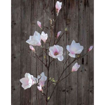 Samt Magnolien Zweig YONA, weiß-rosa, 130cm, Ø5-15cm