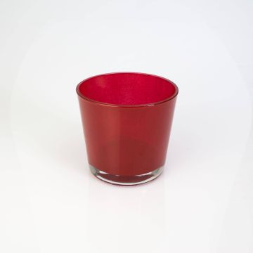 Glasübertopf ALENA, rot, 10,5cm, Ø11,5cm