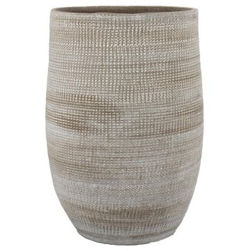 Keramik Vase ILSE mit Maserung, taupe, 30cm, Ø23cm