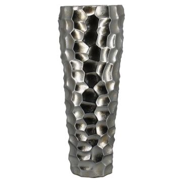 Design Keramikvase MESLA mit Facetten, silber, 101cm, Ø37cm