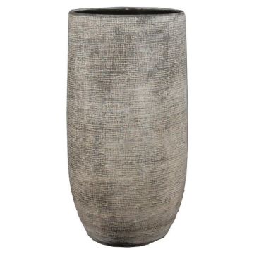 Keramikvase AGAPE mit Maserung, betongrau, 40cm, Ø26cm