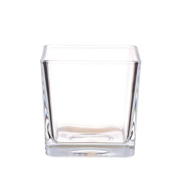 Teelichthalter KIM AIR aus Glas, transparent, 10x10x10cm