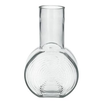 Runde Dekovase ORESTINO aus Glas, klar, 14x7,5x22,5cm