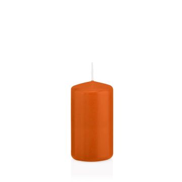 Stumpenkerze MAEVA, orange, 12cm, Ø6cm, 40h - Made in Germany