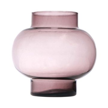 Kugelige Glas Vase RAINIERO, recycelt, violett-klar, 23cm, Ø23cm