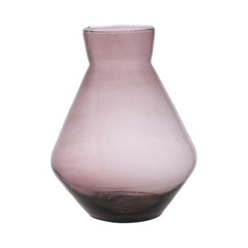 Blumenvase RAMUNDA aus Glas, recycelt, violett-klar, 30cm, Ø25cm