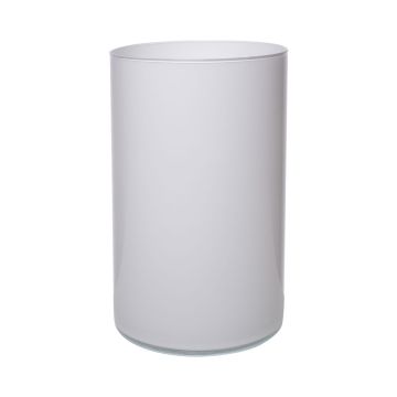 Glas Vase Zylinder SANYA EARTH, weiß, 30cm, Ø16cm