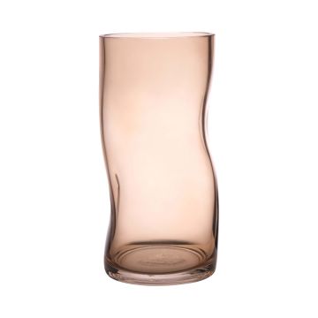 Glas Dekovase OBDULIA mit Dellen, beige-klar, 25cm, Ø12cm