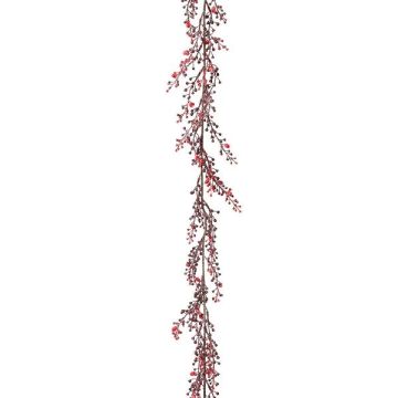 Deko Feuerdorn Girlande ZENFIR, gefroren, Beeren, rot, 185cm