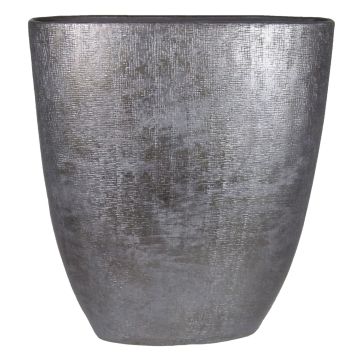 Ovale Keramikvase AGAPE mit Maserung, schwarz, 51x17x57cm