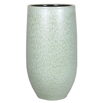 Vase ELIEL aus Keramik, gesprenkelt, minzgrün-weiß, 45cm, Ø20cm