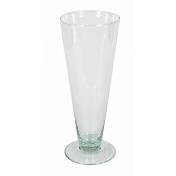 Glas Blumenvase WANJA auf Standfuß, klar, 29cm, Ø12cm