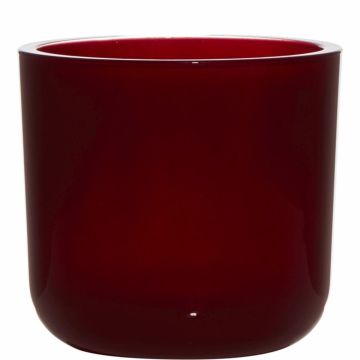 Kerzenhalter NICK aus Glas, rot, 13cm, Ø14cm