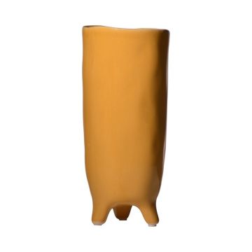 Vase Keramik CATIA mit Füßen, orange-braun, 28cm, Ø12cm