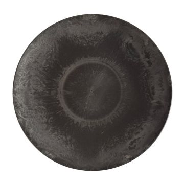 Rundes Deko Tablett JEFFERSON, Kunststoff, schwarz, 5cm, Ø45cm
